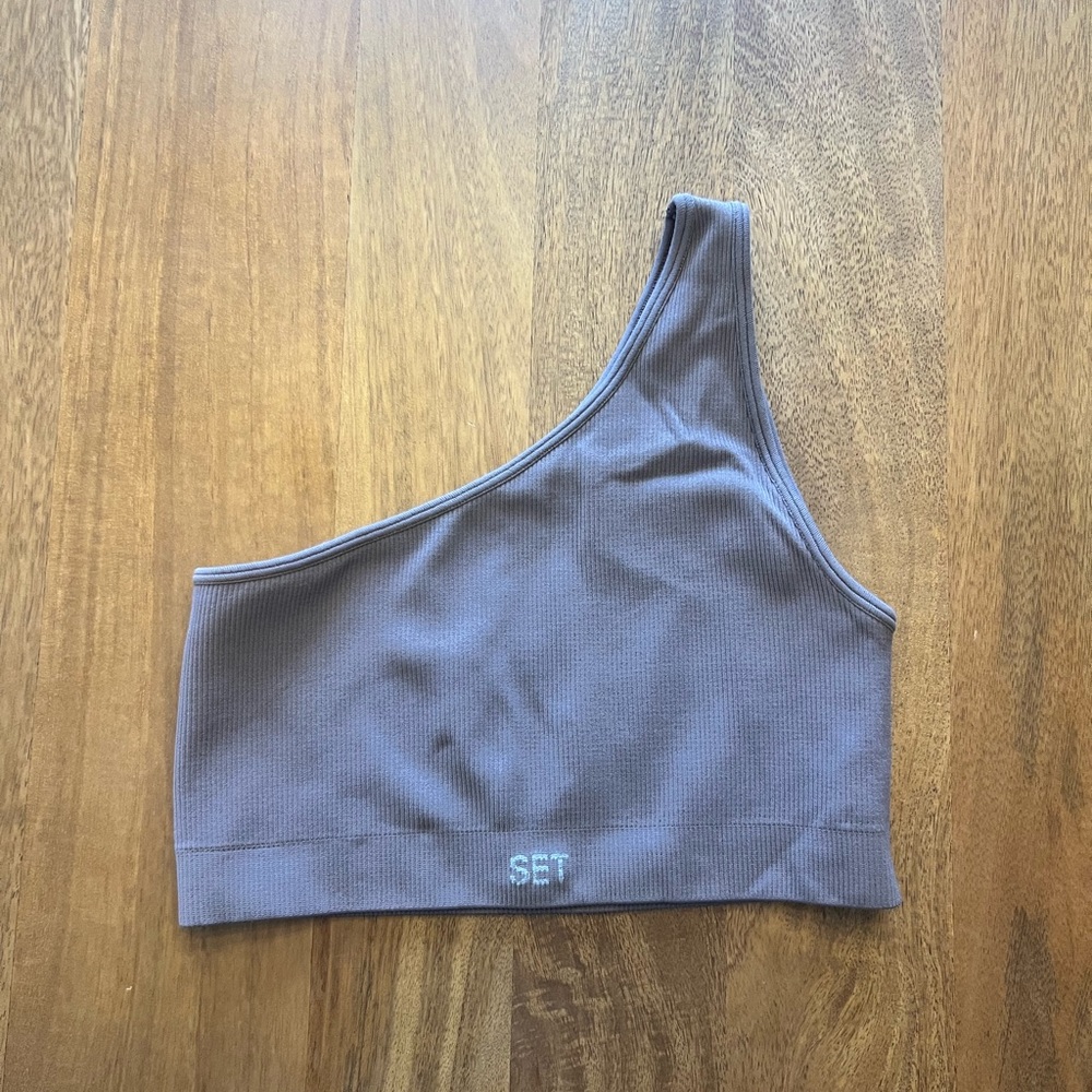 SET ACTIVE Ribbed One Shoulder Sports Bra